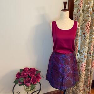 J. Crew Jacquard A-Line Mini Skirt Midnight Floral